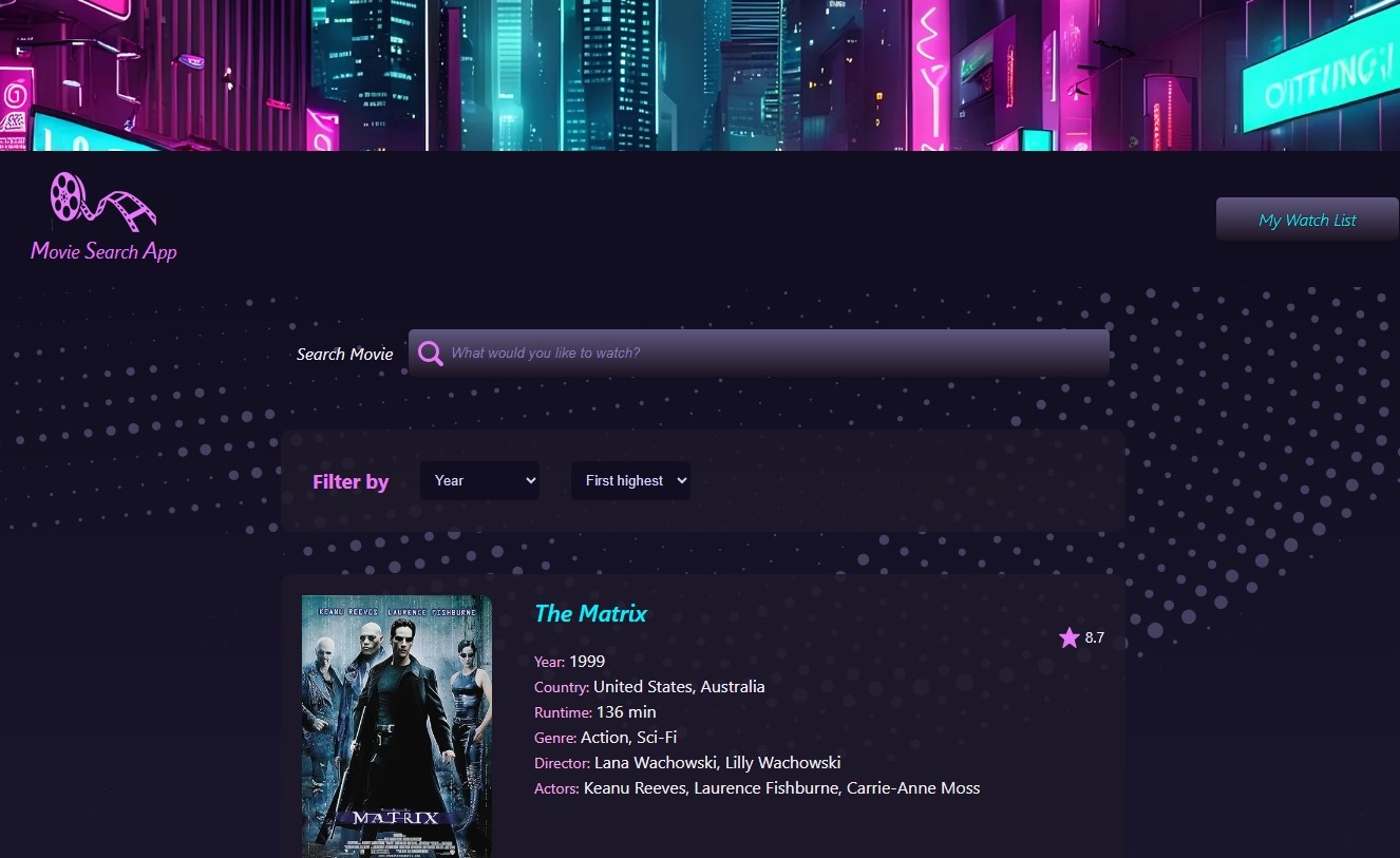 React Movie App RESTful API